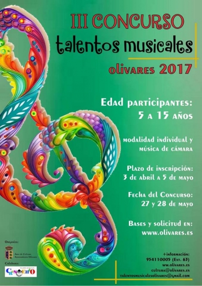 El Ayuntamiento de Olivares convoca el III Concurso de Talentos Musicales-Olivares 2017
