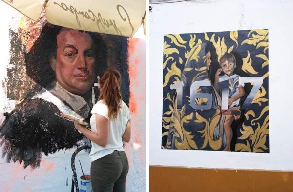 Pinturas de Murillo engalanan las fachadas de Pilas