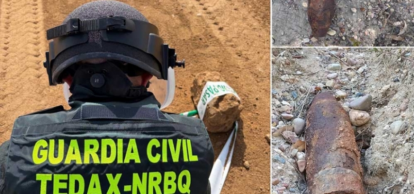 La Guardia Civil intercepta y detona un proyectil de la Guerra Civil en La Puebla del Río