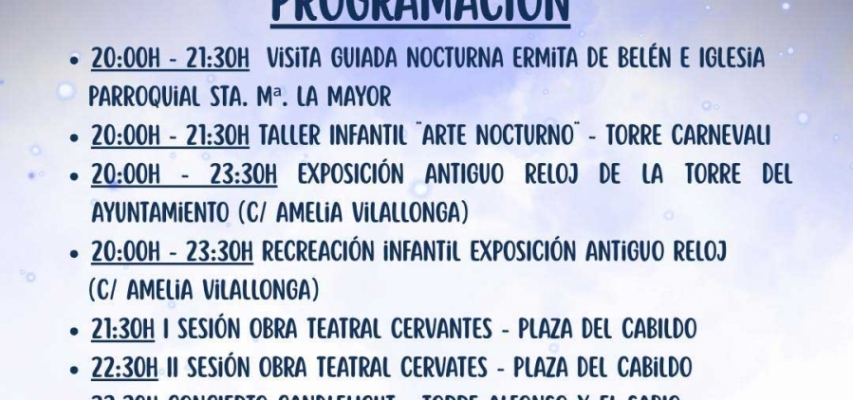 Pilas celebrará el 5 de junio la III edición de “La Noche en Blanco” con cultura, teatro y música en sus calles