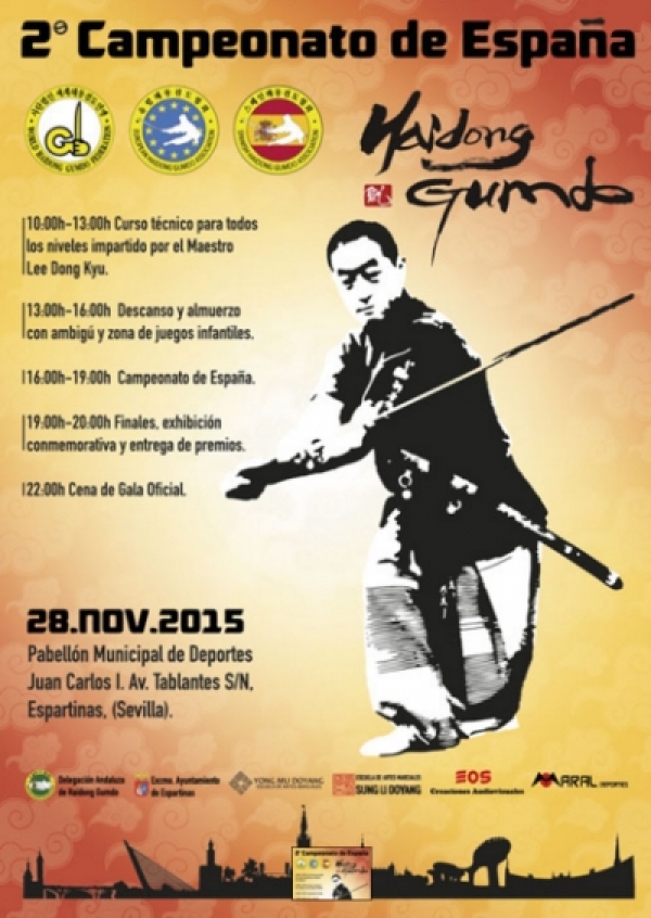 El Segundo Campeonato de Espa&ntilde;a de Haidong Gumdo se celebrar&aacute; en Espartinas