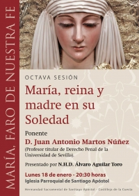 &lsquo;Mar&iacute;a, reina y madre en su Soledad&rsquo;, en el Ciclo Mariol&oacute;gico de la Coronaci&oacute;n