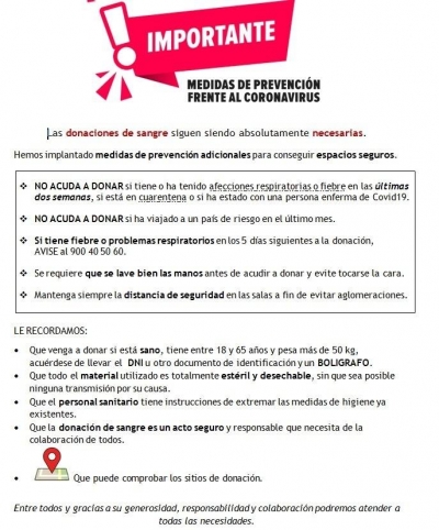 El Centro de Transfusi&oacute;n, Tejidos y C&eacute;lulas de Sevilla recuerda la necesidad de seguir donando sangre