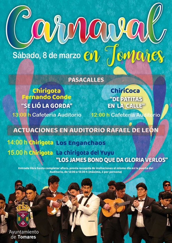 Tomares celebrar&aacute; su carnaval este s&aacute;bado, 8 de marzo, con una gran gala con la chirigota del Yuyu, tercer premio de El Falla 2025, como protagonista