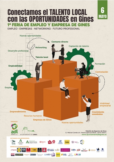 Gines celebra este miércoles día 6 su primera Feria de Empleo y Empresa con la participación de más de 30 entidades