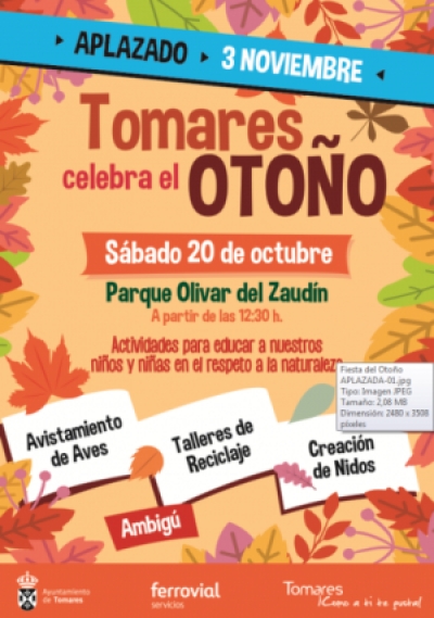 Tomares celebrar&aacute; el oto&ntilde;o este s&aacute;bado, 3 de noviembre, en el Parque del Olivar del Zaud&iacute;n