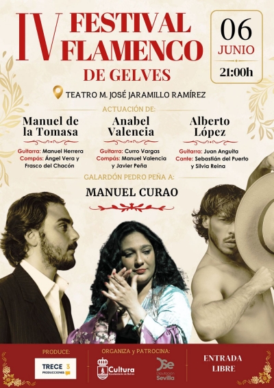 Gelves presenta el cartel de la IV edición de su Festival Flamenco y refuerza su apuesta por este arte como seña de identidad cultural