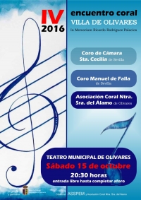 El IV Encuentro Coral "Villa de Olivares" se celebra el s&aacute;bado 15 de octubre en el Teatro Municipal