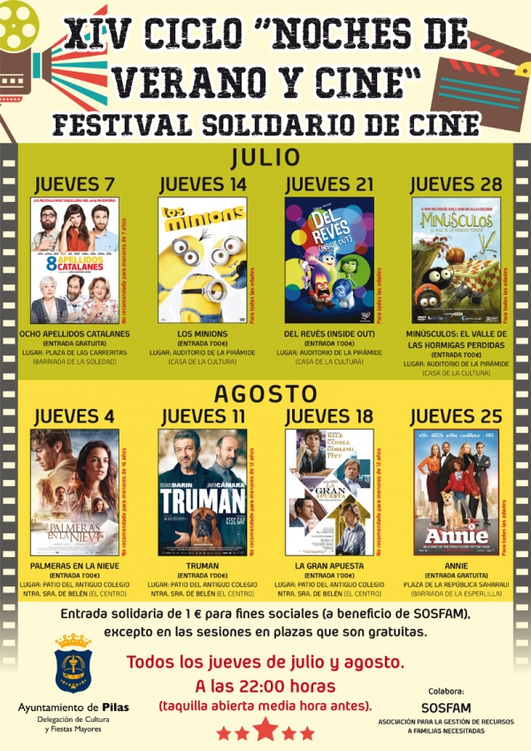 XIV Ciclo 'Noches de Verano y Cine' de Pilas