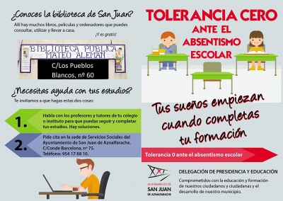 En San Juan ponen en marcha una campa&ntilde;a contra el absentismo durante los meses de abril y mayo
