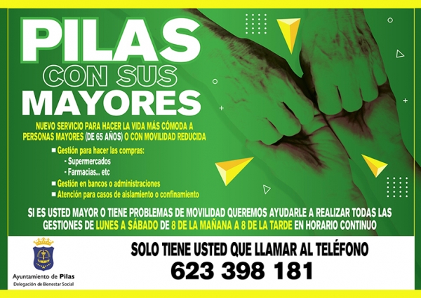 Nuevo servicio del Ayuntamiento de Pilas para la atenci&oacute;n a nuestros mayores en tiempos de pandemia