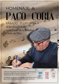 Coria del R&iacute;o rendir&aacute; homenaje a Paco Coria en una jornada llena de grandes artistas y amigos del mundo de las sevillanas