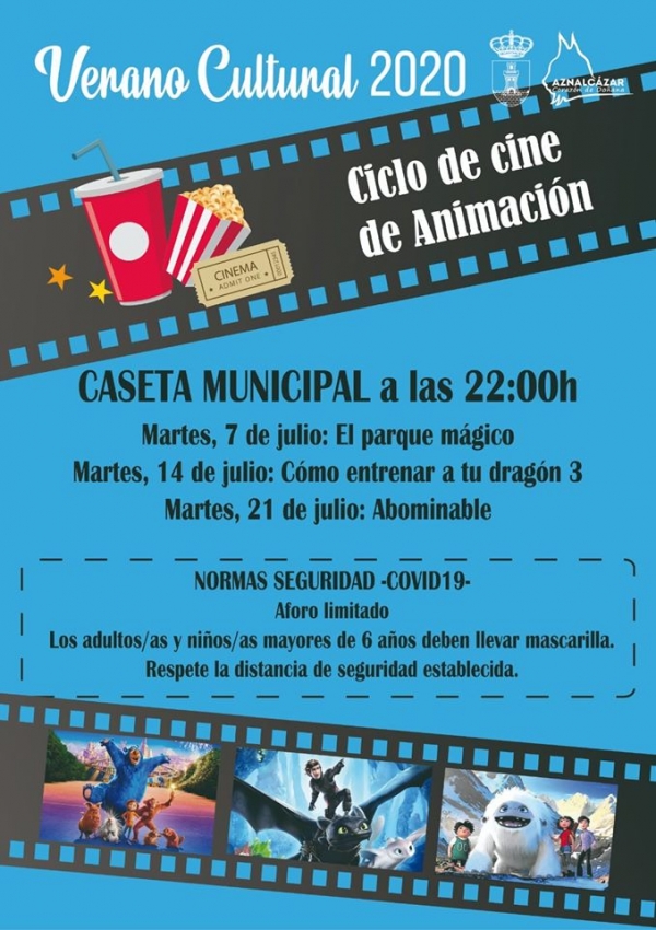 La sexta edición del Ciclo de cine de animación en verano vuelve a la programación cultural del Ayuntamiento de Aznalcázar