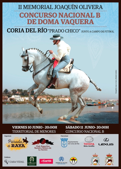 Coria del R&iacute;o re&uacute;ne a los mejores jinetes de Doma Vaquera en el II Memorial Joaqu&iacute;n Olivera