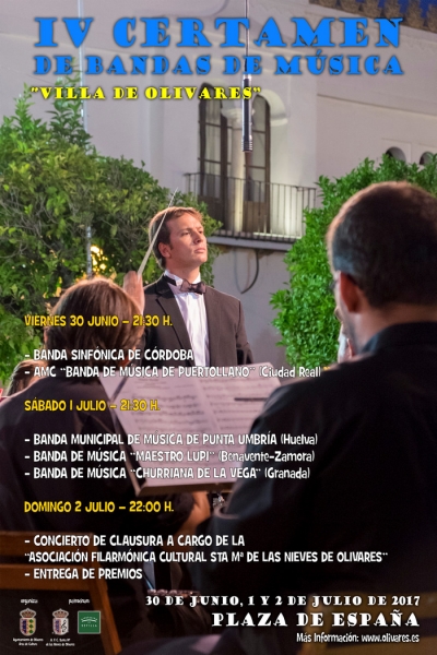 Olivares acoge el IV Certamen de Bandas de M&uacute;sica &ldquo;Villa de Olivares&rdquo; del 30 de junio al 2 de julio