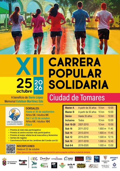 Tomares correrá el domingo 25 de octubre por 