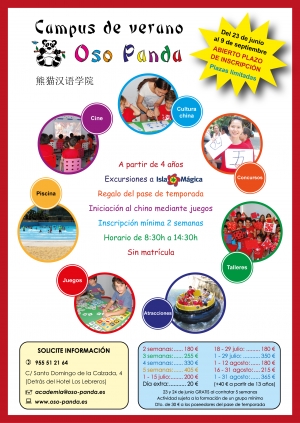 Vuelve a Isla M&aacute;gica el Campus de Verano organizado por la Academia de Chino Oso Panda