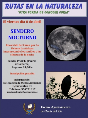 El Ayuntamiento de Coria del R&iacute;o organiza un "sendero nocturno" dentro del programa "Rutas en la naturaleza: otra forma de conocer Coria