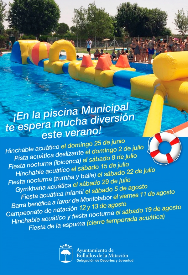 Inauguración de la temporada de baño libre en la piscina municipal de Bollullos de la Mitación