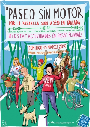 Tercera marcha en defensa de la pasarela que une el Aljarafe con Sevilla