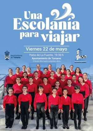 La Escolan&iacute;a de Tomares ofrecer&aacute; este viernes, 22 de mayo, el concierto "Una escolan&iacute;a para viajar&rdquo; en el Patio de la Fuente