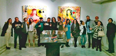 Gran acogida a la exposici&oacute;n de Alexandra del Bene en Salteras