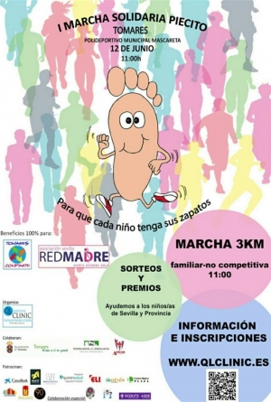 Este domingo, 12 de junio, I Marcha Piecito de Tomares, para que ning&uacute;n ni&ntilde;o se quede sin zapatos