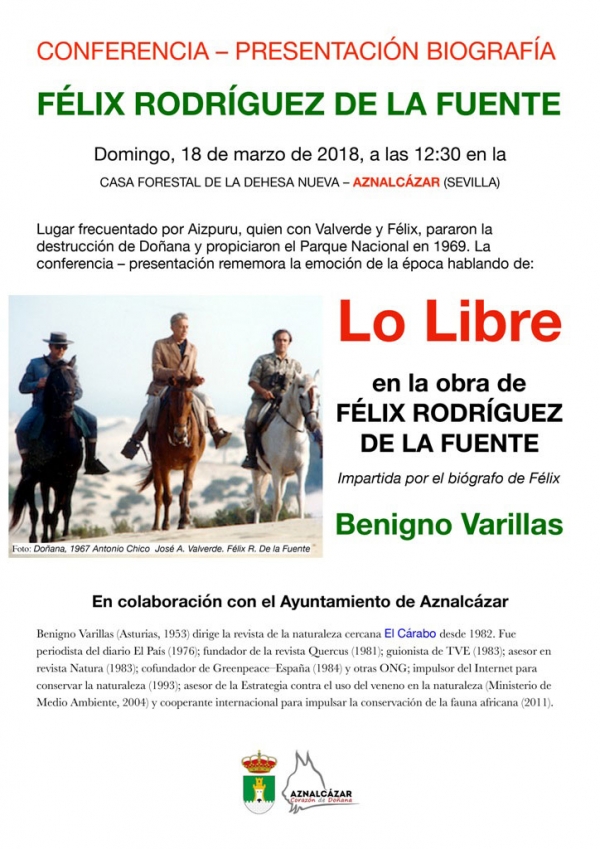 Aznalc&aacute;zar, escenario de la presentaci&oacute;n de la biograf&iacute;a corregida de F&eacute;lix Rodr&iacute;guez de la Fuente