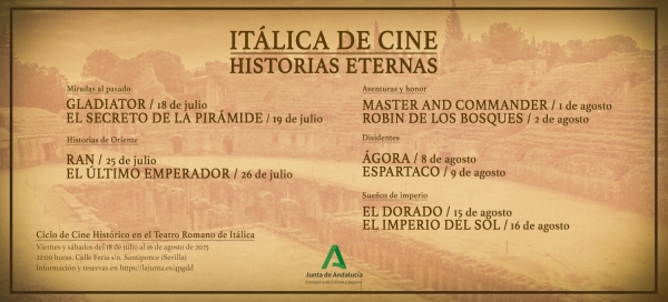 El Teatro Romano de It&aacute;lica propone un ciclo de cine de &eacute;poca para disfrutar el verano en un enclave hist&oacute;rico