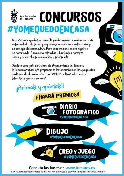 El Ayuntamiento de Tomares pone en marcha los concursos de fotografía, dibujo y juego #Yomequedoencasa