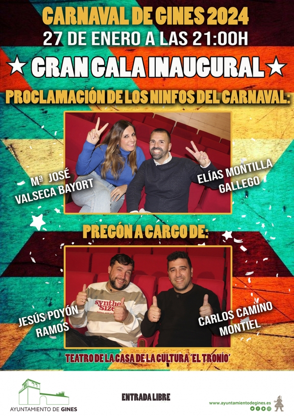 La Gala Inaugural abrir&aacute; las puertas del Carnaval de Gines 2024 este s&aacute;bado 27 de enero