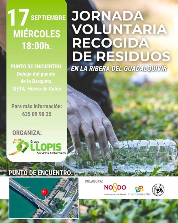 Grupo Llopis anima a cuidar Sevilla con una recogida voluntaria de residuos el miércoles 17 de septiembre