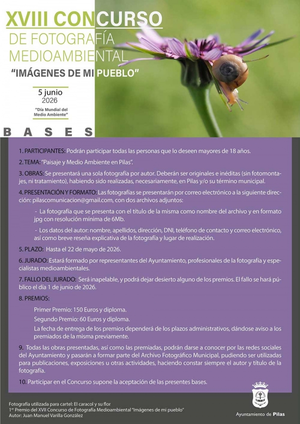 Pilas convoca el XVIII Concurso de Fotograf&iacute;a Medioambiental &ldquo;Im&aacute;genes de mi pueblo&rdquo;
