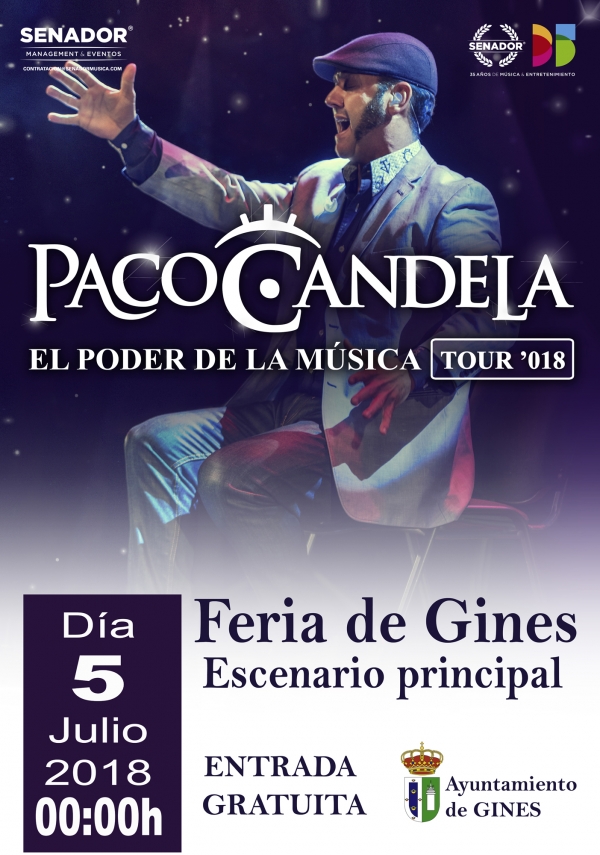 Paco Candela, el jueves 5 de julio en la Feria de Gines