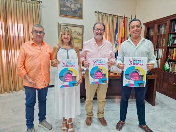 Presentaci&oacute;n de la portada de la V Feria del Libro de Carmona
