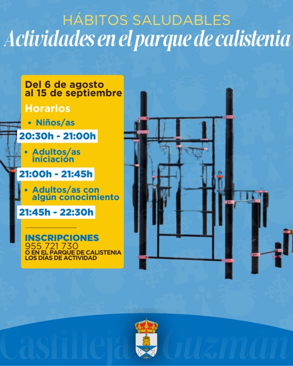 Castilleja de Guzm&aacute;n lanza un nuevo proyecto comunitario para promover h&aacute;bitos saludables en el parque de calistenia