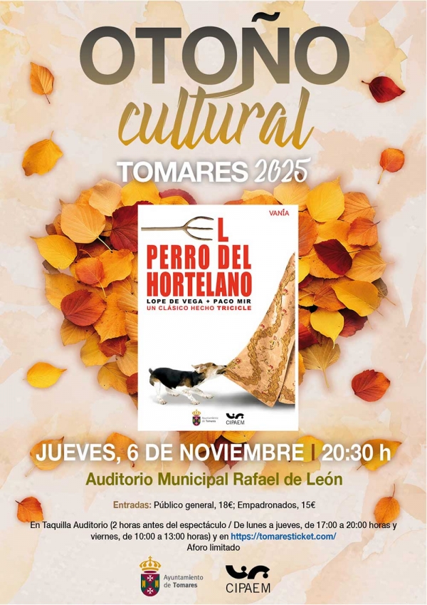 Tomares acoge este jueves la comedia clásica “El Perro del Hortelano”, dirigida por Paco Mir